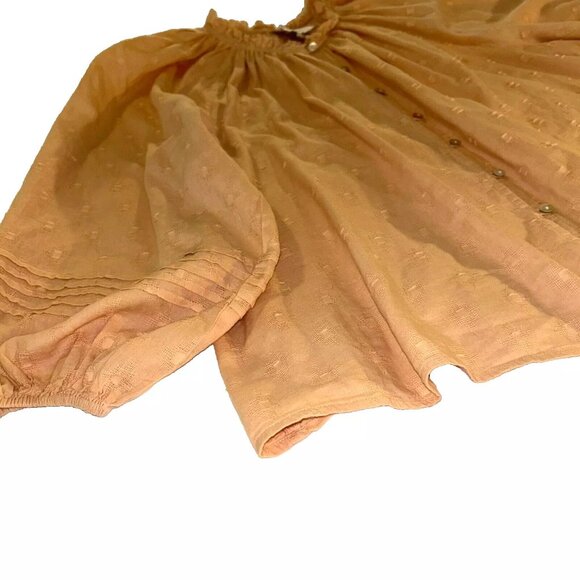 Cleobella Textured Puff Sleeve Peasant Top plus size 1X - Picture 3 of 9